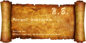 Mergel Boglárka névjegykártya